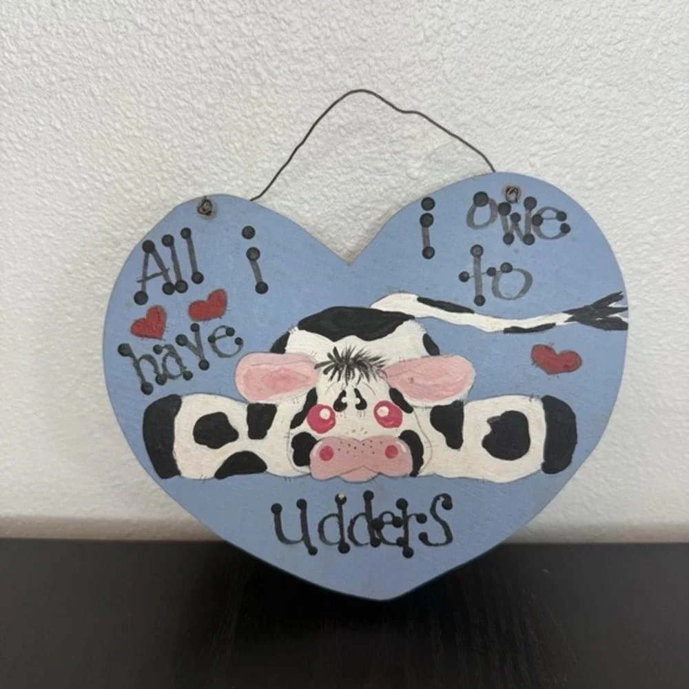 1996 Heart Cow Wall Decor